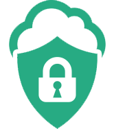 Shield with lock in it and cloud above shield