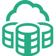 Three coins stacked with cloud