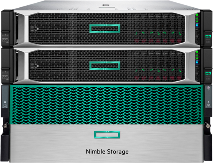 Servers stacked on each other